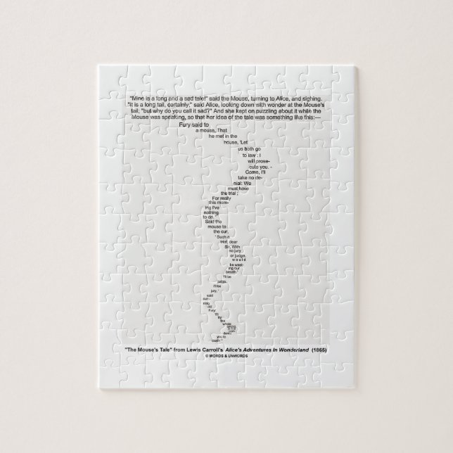 The Mouse's Tale by Lewis Carroll Wonderland Jigsaw Puzzle (Vertical)