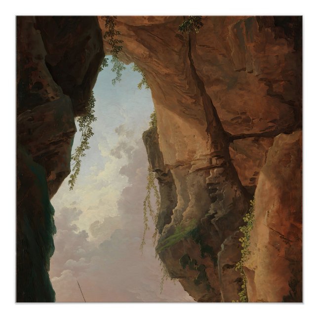 The Mouth of a Cave (1784) Hubert Robert  Poster (Front)