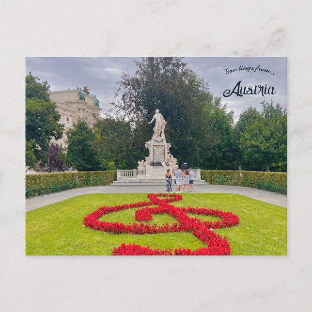 The Mozart Monument in Vienna Austria Postcard (Front)
