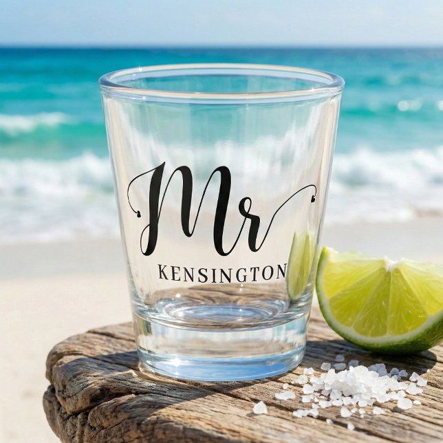 The Mr Newlywed Custom Groom Gift Shot Glass (Creator Uploaded)