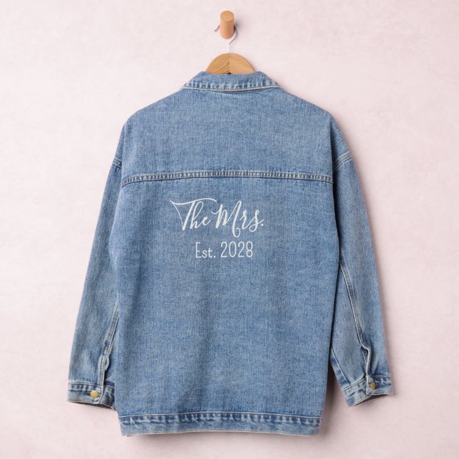 The Mrs. Est Year Married Denim Jacket (Hangar)