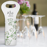 The Mrs. Floral Vine  Wine Bag<br><div class="desc">Present your wine in style with "The Mrs. Floral Vine Wine Bag." An elegant vine of white flowers climbs the bag, leading to the option of adding the surname. This wine bag is a perfect gift for a wedding shower, bachelorette party, or bridal party. For an adorable touch, pair it...</div>