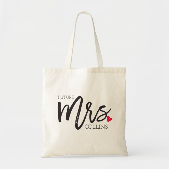 The Mrs. Shoppe | Personalized Future Mrs. Tote Bag (Front)
