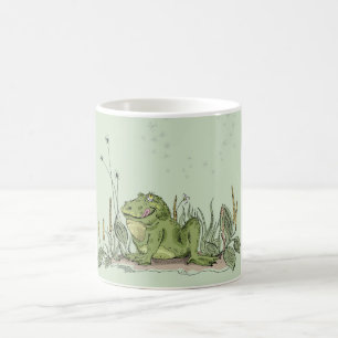 The mug with funny green frog picture