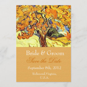 The Mulberry Tree save the date invitations.