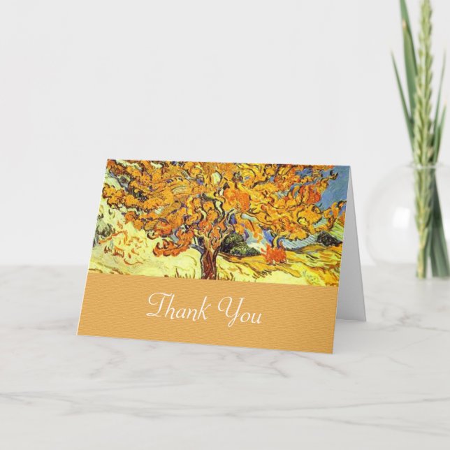 The Mulberry Tree thank you greeting card. Vintage (Front)