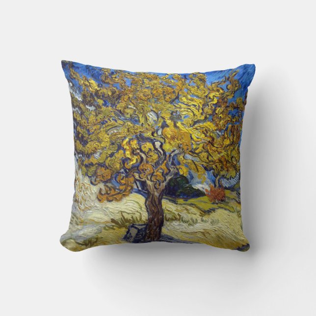 The Mulberry Tree. Vincent Van Gogh. Throw Pillow (Front)