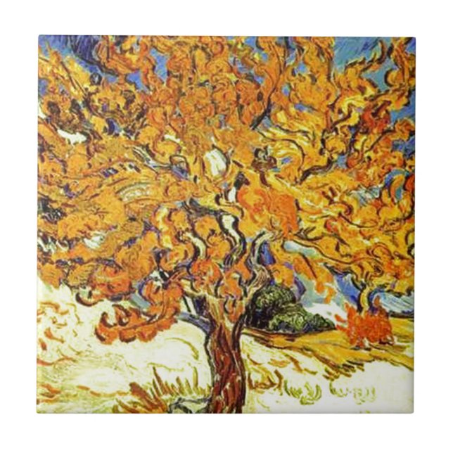 The Mulberry Tree, Vincent Van Gogh Tile (Front)