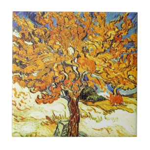 The Mulberry Tree, Vincent van Gogh. Vintage art Tile