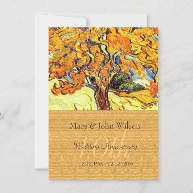 The Mulberry Tree wedding anniversary invitations. Invitation (Front)