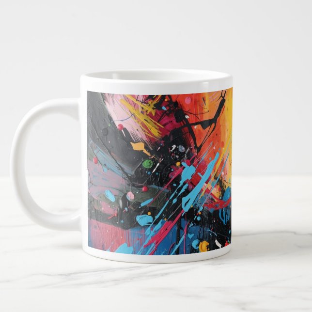 The Multi Colour abstract design mug (Left)