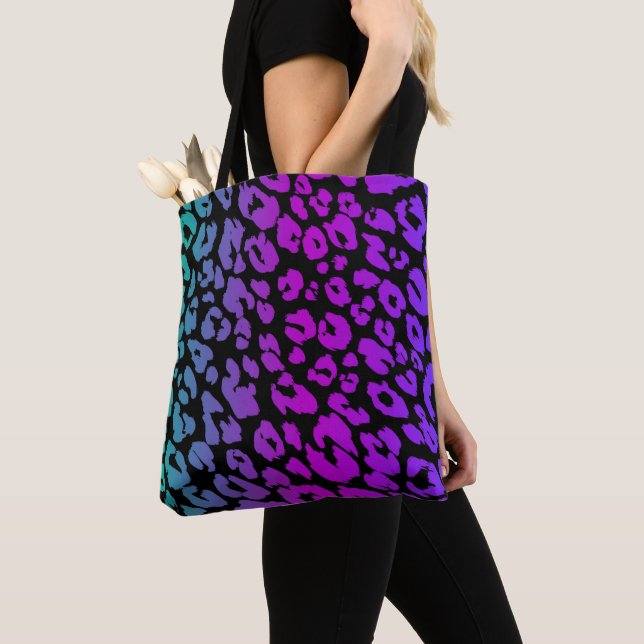 The Multi-Coloured Leopard Series Design 1 Tote Bag (Close Up)