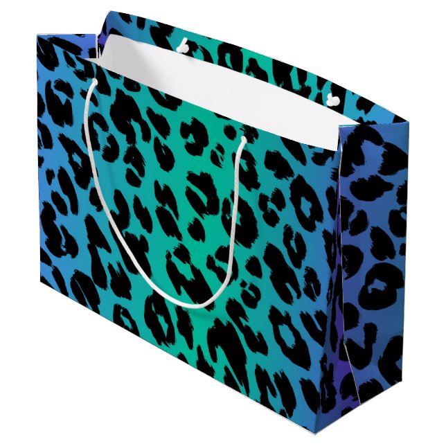 The Multi-Coloured Leopard Series Design 6 Large Gift Bag (Back Angled)
