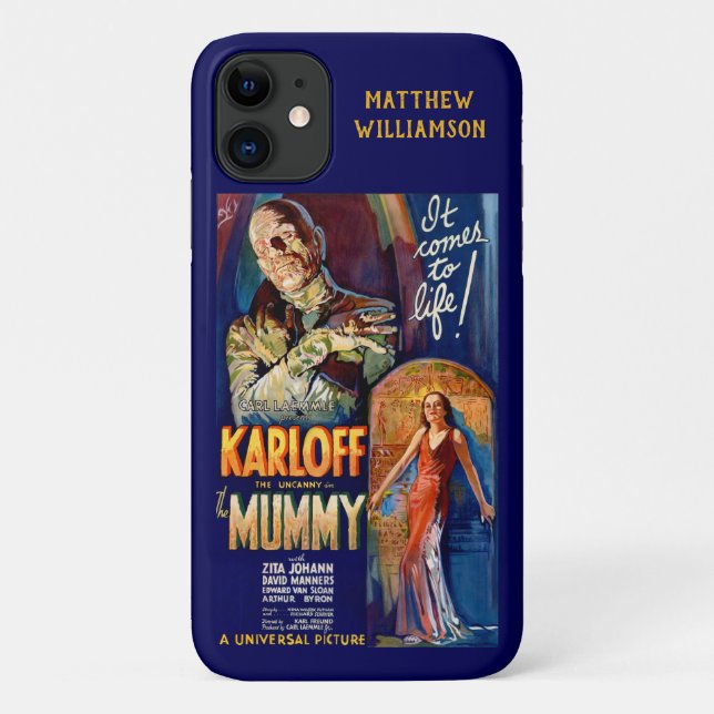 The Mummy Classic Karloff Horror Movie Poster Case-Mate iPhone Case (Back)