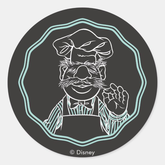 The Muppets | Chef Framed Classic Round Sticker (Front)