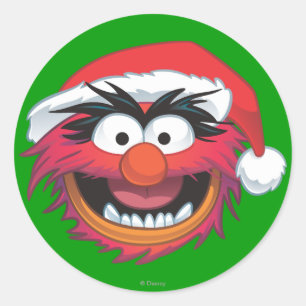 The Muppets   Christmas Animal Face Classic Round Sticker