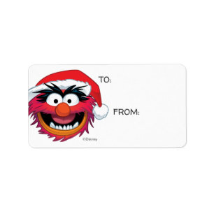 The Muppets   Christmas Animal Face Label