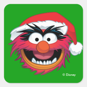The Muppets Christmas Animal Face Square Sticker