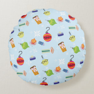 The Muppets   Christmas Holiday Pattern Round Pillow