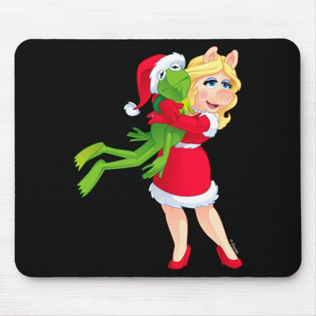 The Muppets Kermit Miss Ggy Christmas  Mouse Pad (Front)