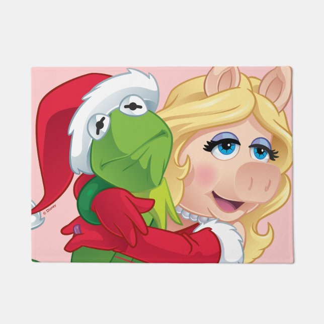 The Muppets | Kermit & Miss Piggy Christmas Doormat (Front)