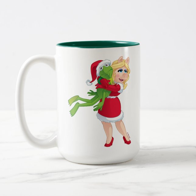 The Muppets | Kermit & Miss Piggy Christmas Two-Tone Coffee Mug (Left)