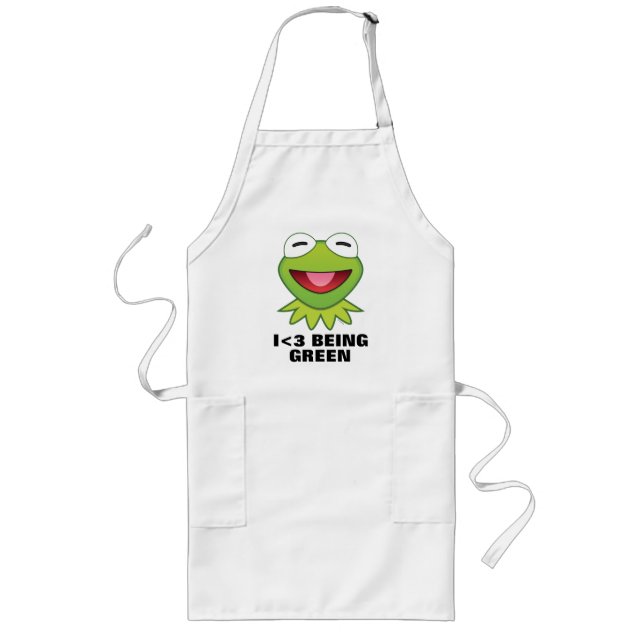 The Muppets| Kermit The Frog Emoji Long Apron (Front)