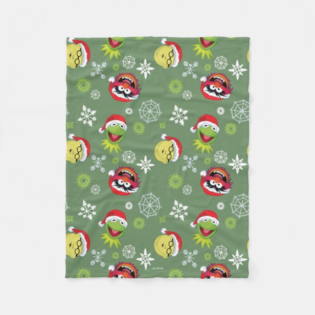 The Muppets | Merry Christmas Pattern Fleece Blanket (Front)