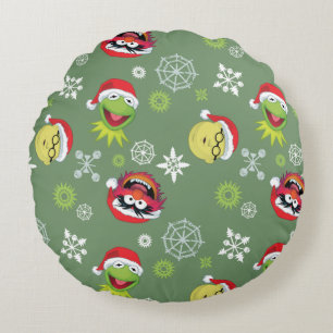 The Muppets   Merry Christmas Pattern Round Pillow