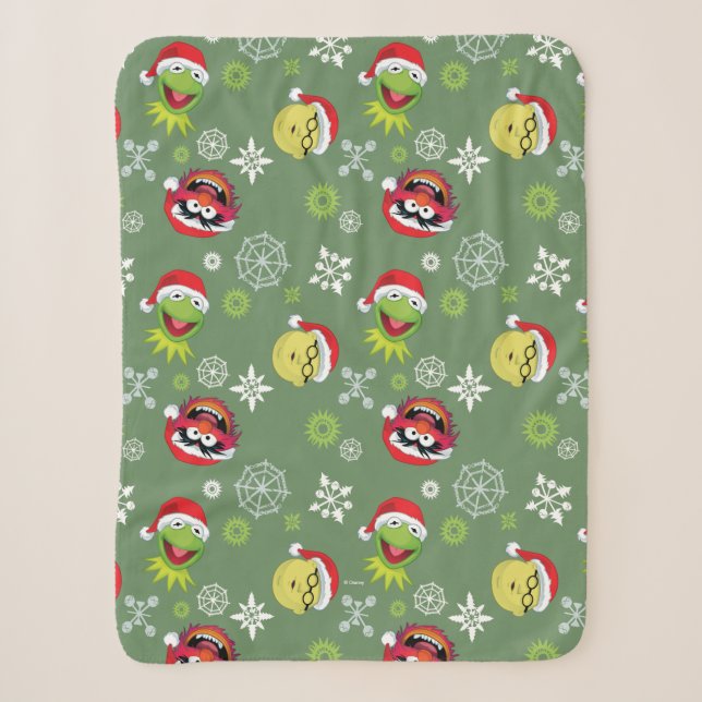 The Muppets | Merry Christmas Pattern Sherpa Blanket (Front)