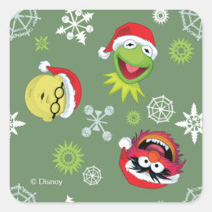 The Muppets   Merry Christmas Pattern Square Sticker