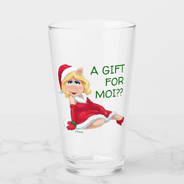 The Muppets | Miss Piggy Santa Claus Glass (Front)