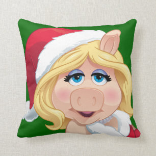 The Muppets   Miss Piggy Santa Claus Throw Pillow