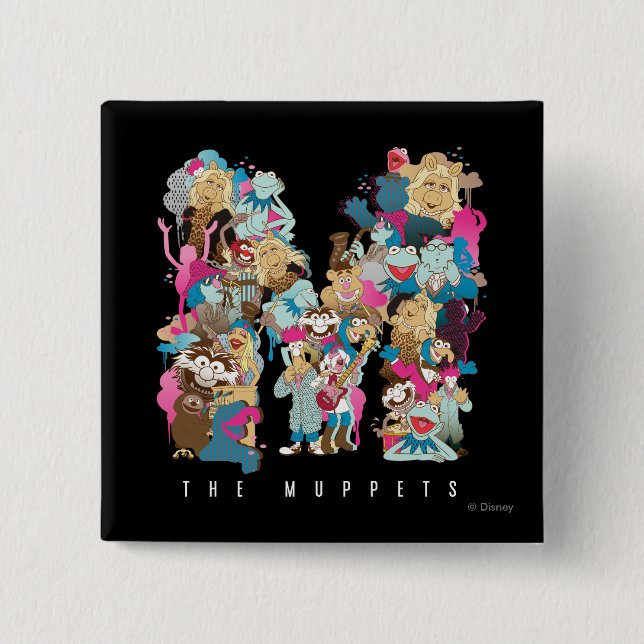 The Muppets | The Muppets Monogram 2 Inch Square Button (Front)