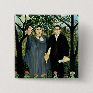 The Muse Inspiring the Poet, 1908-09 2 Inch Square Button