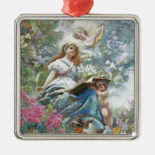 The Muse of Poesie (by Konstantin Makovsky) Metal Ornament