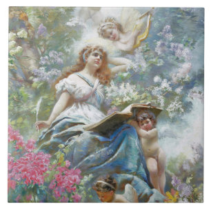 The Muse of Poesie (by Konstantin Makovsky) Tile