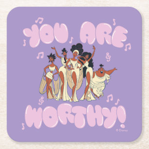 The Muses - You Are Worthy Square Paper Coaster