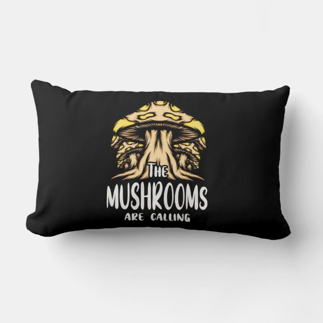 The Mushrooms Are Calling Lumbar Pillow (Front)