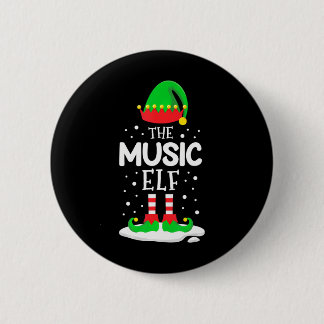 The Music Elf Christmas Family Matching PJs Cute 2 Inch Round Button