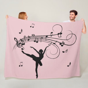 The Music Follows Ballerina Pink Fleece Blanket