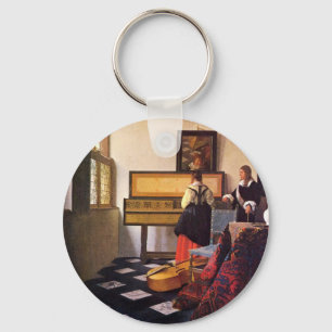 The music lesson by Johannes Vermeer Keychain