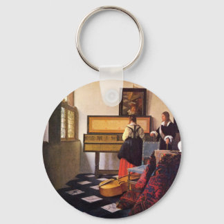 The music lesson by Johannes Vermeer Keychain