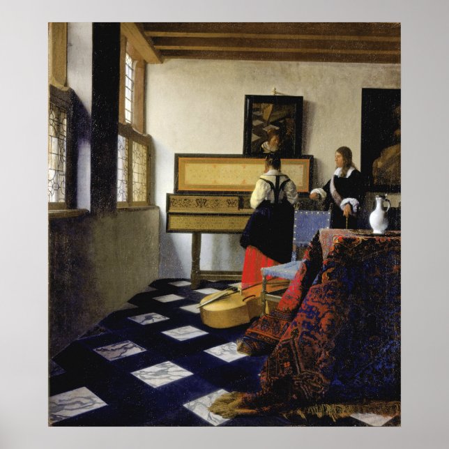 The Music Lesson by Johannes Vermeer Poster (Front)