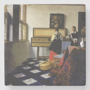 The Music Lesson by Johannes Vermeer Stone Coaster
