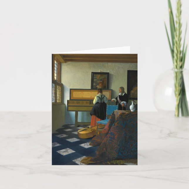 The Music Lesson by Johannes Vermeer Thank You Card (Front)
