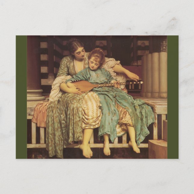 The Music Lesson Pre-Raphaelite Art Postcard (Front)
