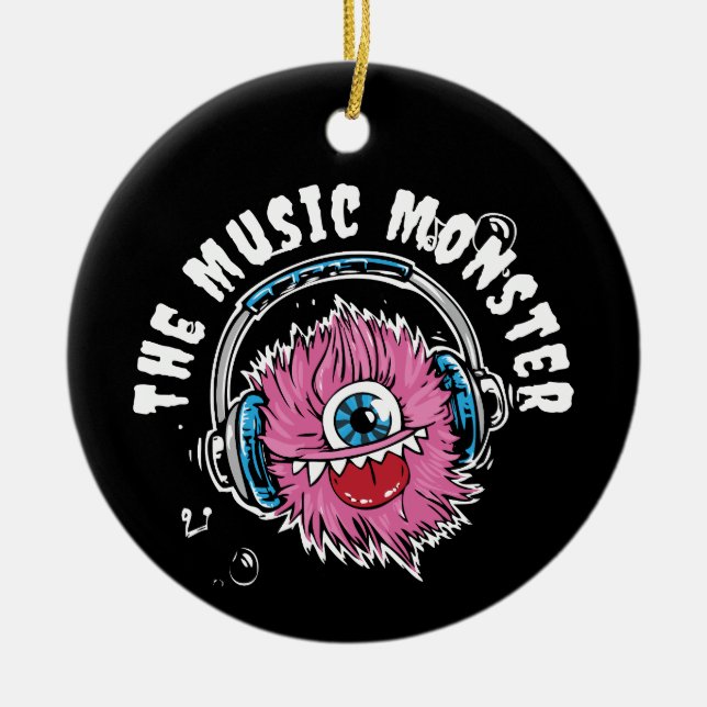 The Music Monster Personalized Ornament (Front)