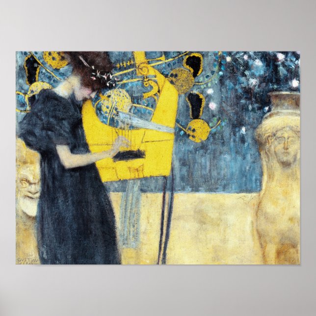The music painting by Gustav Klimt  Poster (Front)