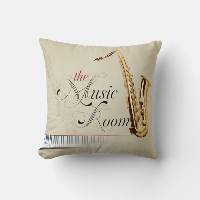 The Music Room 2 Throw Pillow (Front)
